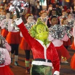 Grinch dance costume adult medium mask gloves jacket neck piece hair piece